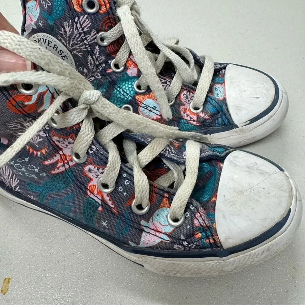 Converse Mystical Creatures Print High Top Sneakers Toddler 12 Mermaid Narwal